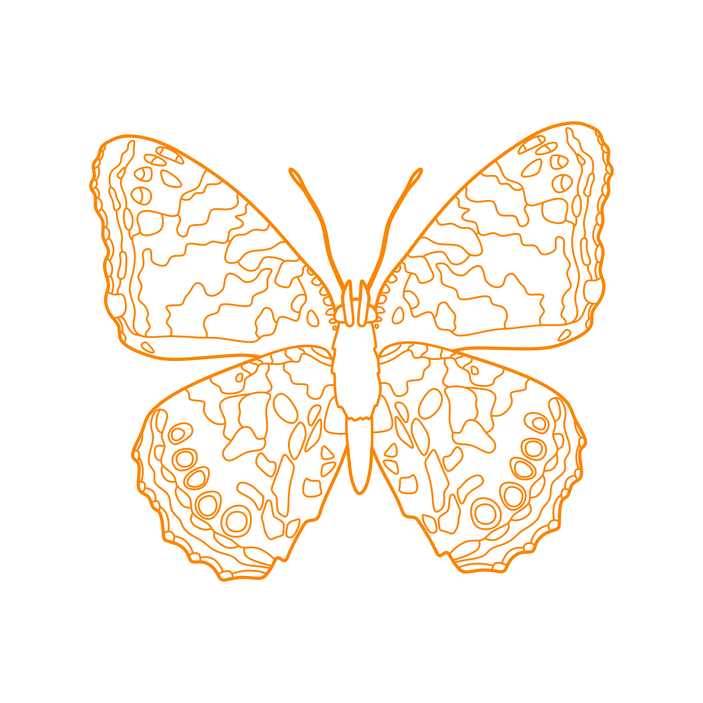 Animals Insects Painted Lady Butterfly Outline Svg File Free Vectors